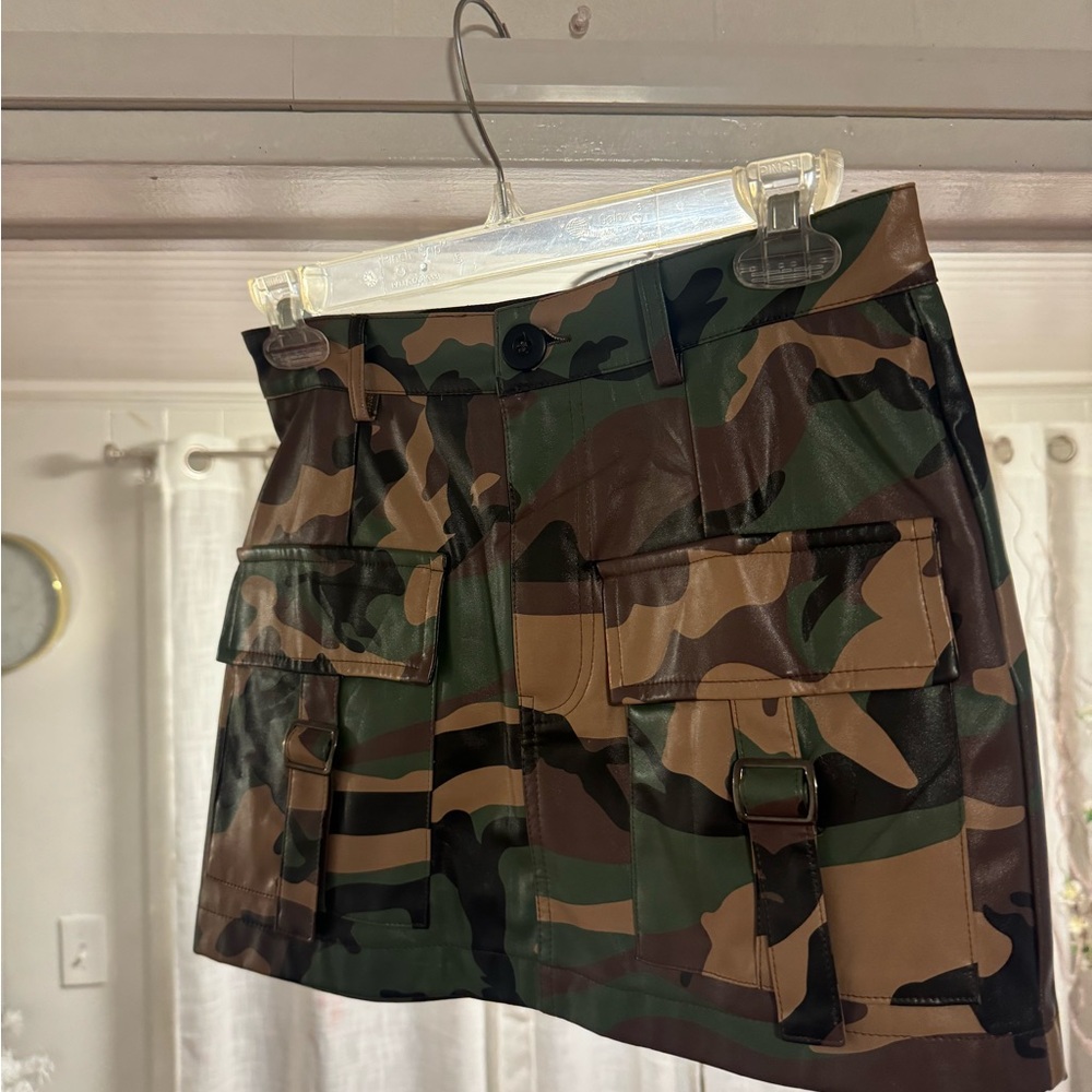 Camouflage Mini Skirt with Pockets